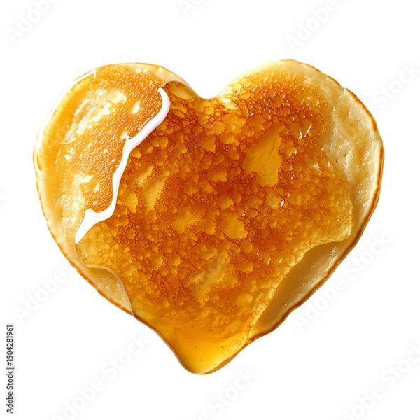 Fototapeta HeartShaped Pancake with Syrup isolated on transparent background