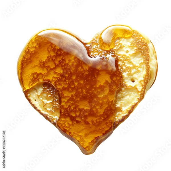 Fototapeta HeartShaped Pancake with Syrup isolated on transparent background