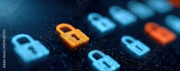 Fototapeta Cybersecurity event protecting data digital world visual content