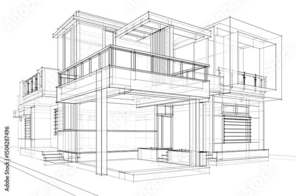 Fototapeta sketch of building