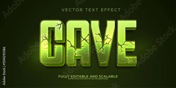 Fototapeta Shiny green Cave Editable Text effect