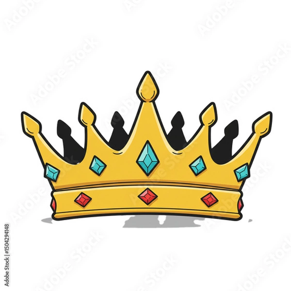 Obraz Elegant golden crown adorned with precious gemstones, fit for royalty and symbolic power