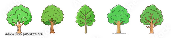 Fototapeta teak tree icon, teak tree line art - simple line art of teak tree, perfect for teak tree logos and icons