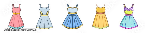 Fototapeta sundress icon, sundress line art - simple line art of sundress, perfect for sundress logos and icons