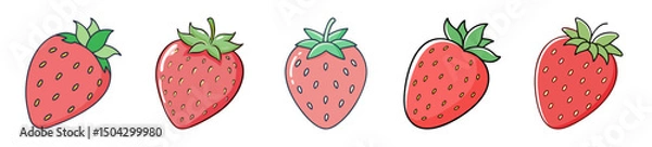Fototapeta strawberry icon, strawberry line art - simple line art of strawberry, perfect for strawberry logos and icons