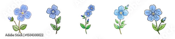 Fototapeta veronica speedwell flower icon, veronica speedwell flower line art - simple line art of veronica speedwell flower, perfect for veronica speedwell flower logos and icons