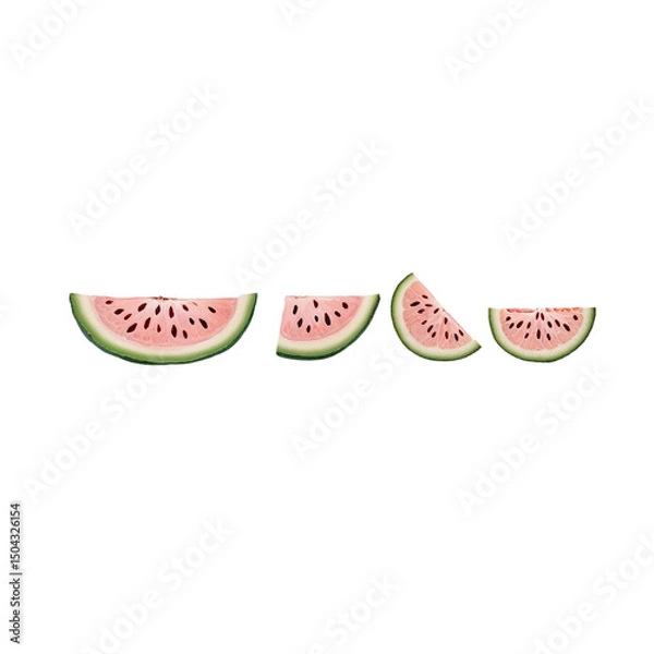 Fototapeta watermelon slice isolated no background