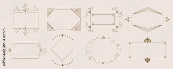 Obraz Vintage deco frame and border. Abstract decoration element object