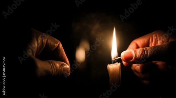 Obraz A candle lighting another in the dark, inspiration spreads quietly -