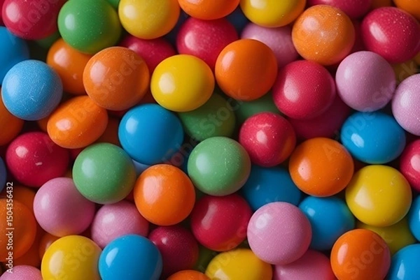 Fototapeta Colorful Assorted Candy Background – Top-Down Close-Up of Multicolored Sweets