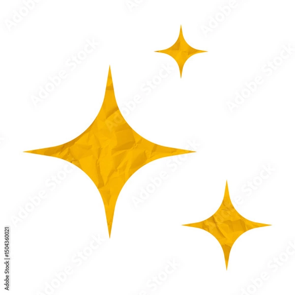 Fototapeta Wrinkled Yellow Sparkle Icon Illustration on Transparent Background