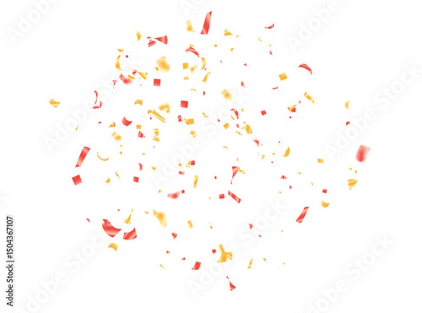 Obraz Celebration background with confetti and ribbons gold . Vector illustration.