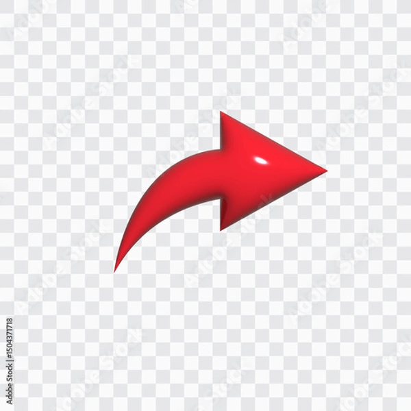 Obraz 3D Red Arrow isolated on Transparent Background