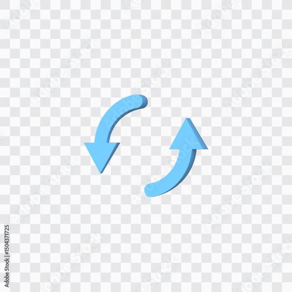 Obraz 3d Two Rotating arrows circle vector icon