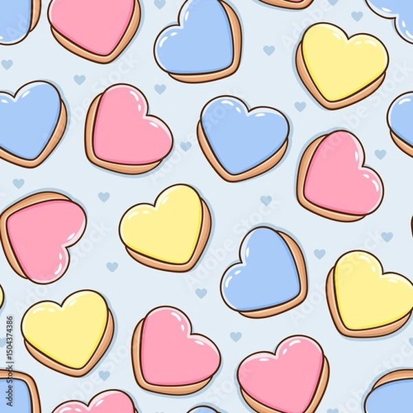 Obraz colorful chocolate covered biscuits pattern design
