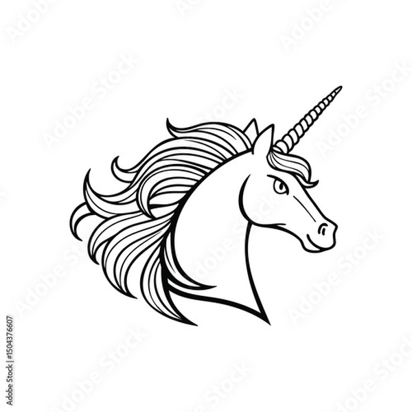 Fototapeta unicorn icon, logo, vector