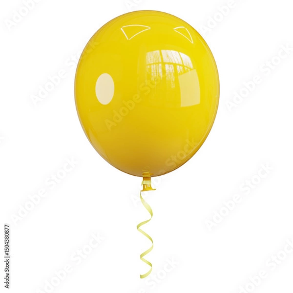 Obraz Yellow balloon isolated in transparent background 