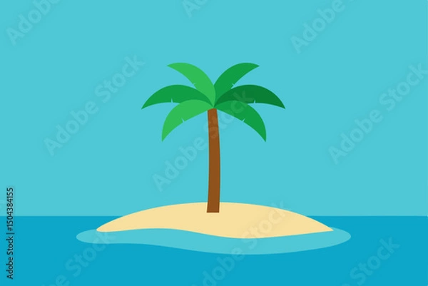 Obraz secluded tropical island with a single palm tree