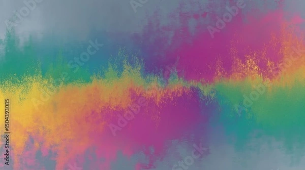 Fototapeta Psychedelic Rainbow Noise Vortex – Hypnotic Abstract Pattern with Disorienting Color Warps and Glitch Effects