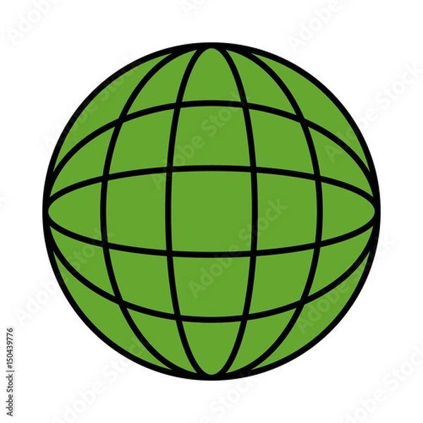 Fototapeta green planet ecology icon vector illustration design