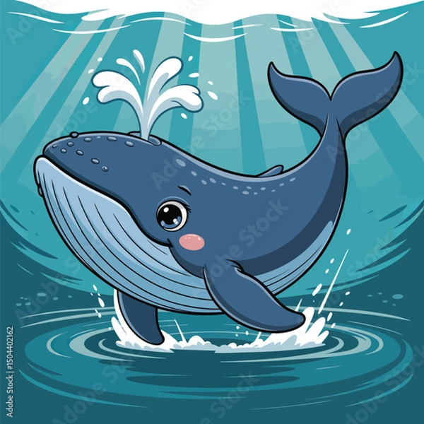Obraz  Animals Adorable Pleasure Dolphins An adorable vector image of a smiling person