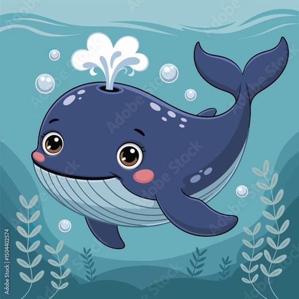 Obraz  Animals Adorable Pleasure Dolphins An adorable vector image of a smiling person