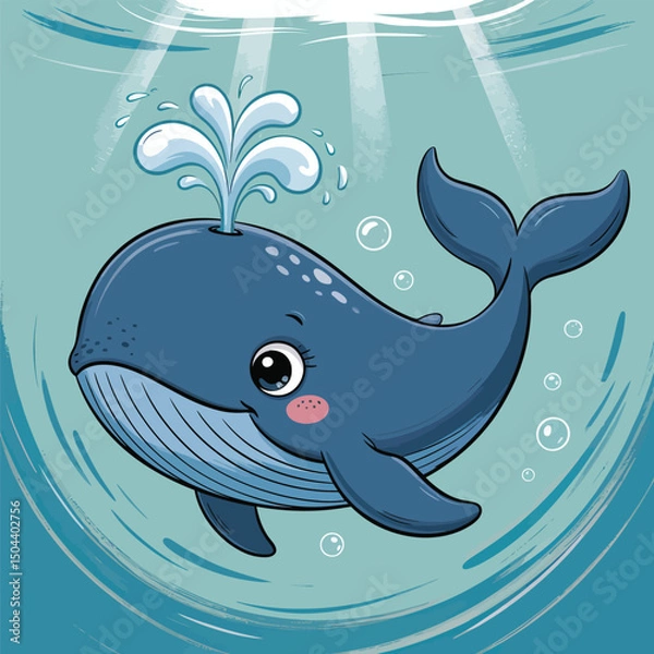 Obraz  Animals Adorable Pleasure Dolphins An adorable vector image of a smiling person