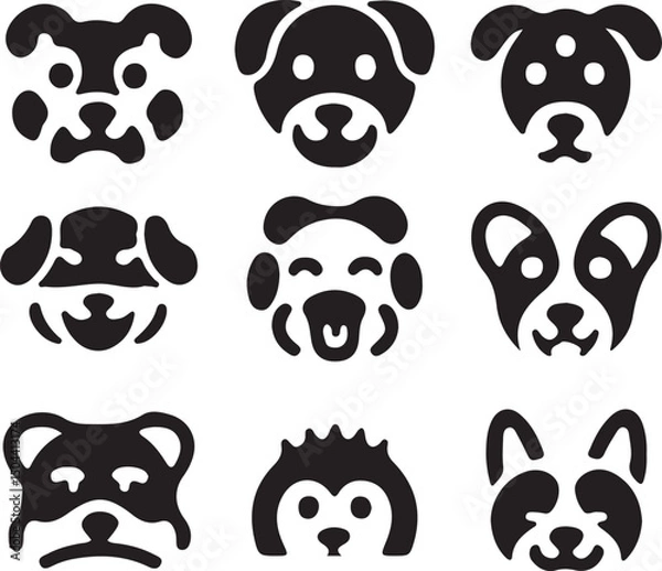 Obraz Set of vector pet faces
