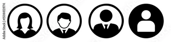 Obraz User icon set. profile, avatar, Person Profile, User silhouette.