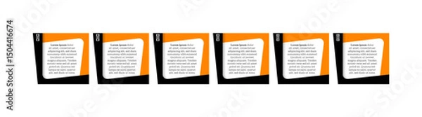 Fototapeta Very simply infographic design with 6 options or steps. Infographics for business concept.