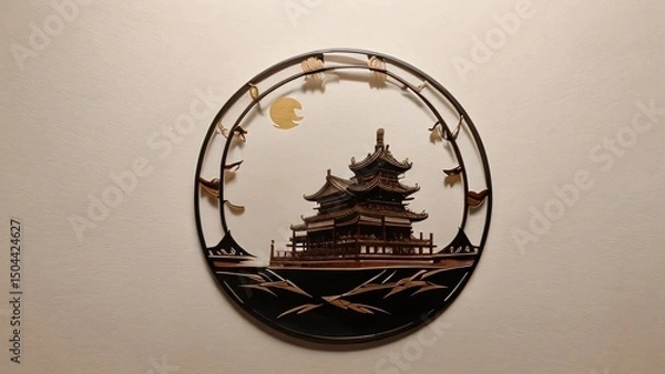 Fototapeta Traditional Asian Architecture in Elegant Decorative Wall Art Design