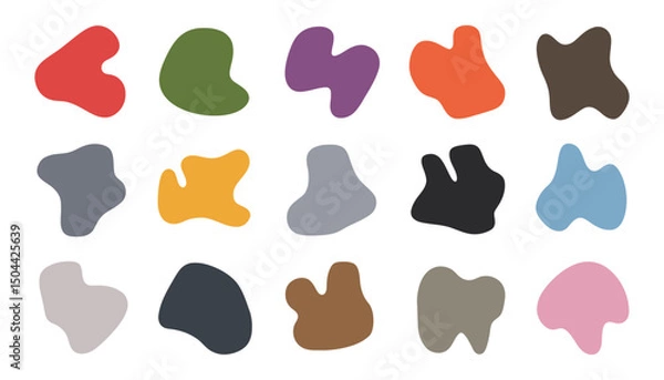 Fototapeta Abstract Blob Shape Collection. Colorful Organic Fluid Vector Elements for Modern Design.