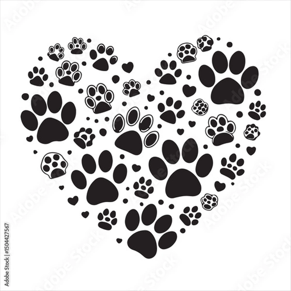 Obraz available pet paw editable stroke