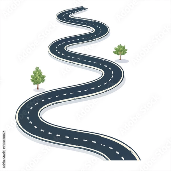Obraz winding curves road isolated 