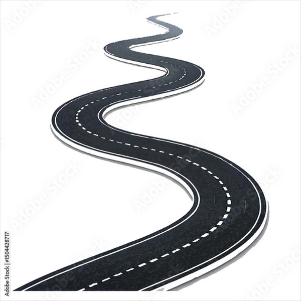 Obraz winding curves road isolated 