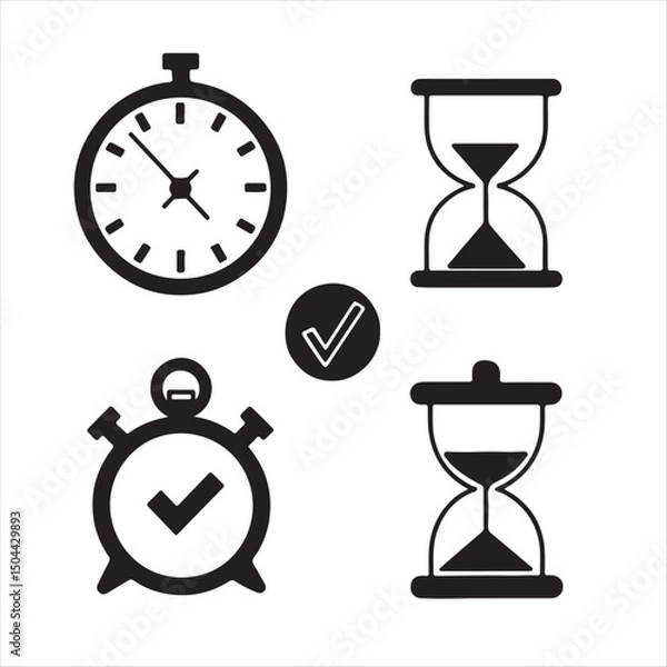 Fototapeta timers and clock icon set time line symbol
