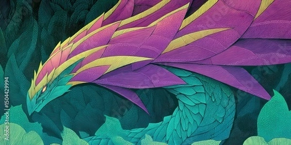 Obraz Majestic Fantasy Dragon in Mystical Cave