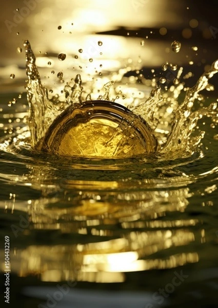 Obraz Golden Liquid Splash Macro