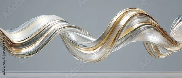 Obraz Abstract Metallic Flowing Forms