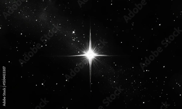 Obraz Celestial Luminosity: A Single Star in the Night Sky