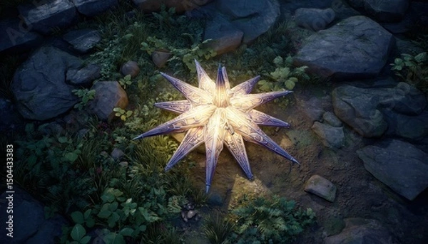 Obraz Luminous Starfish on Coastal Rocks