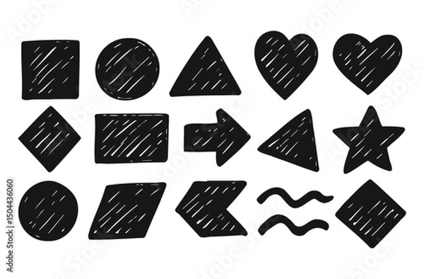 Fototapeta Sketch arrow set. Vector illustration for your business and education design. design element vector illustration. Vector illustration