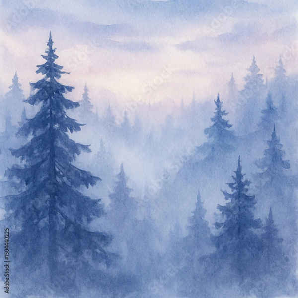 Fototapeta snow covered trees