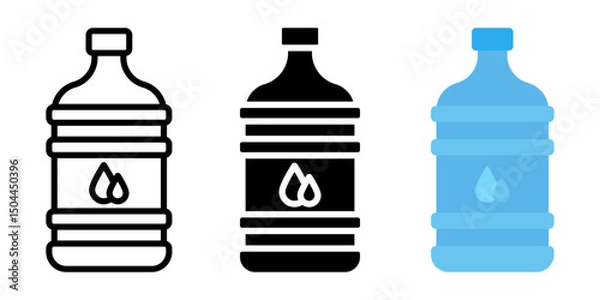 Fototapeta Water dispenser bottle icon set. for mobile concept and web design on white background