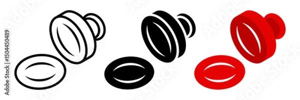 Fototapeta Stamp icon set. for mobile concept and web design. vector illustration