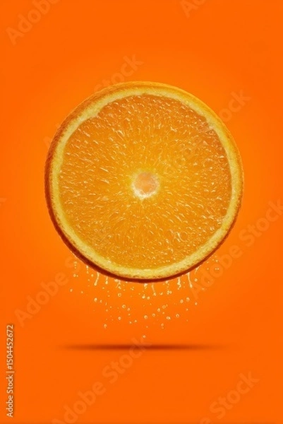 Fototapeta Fresh Orange Slice with Splash