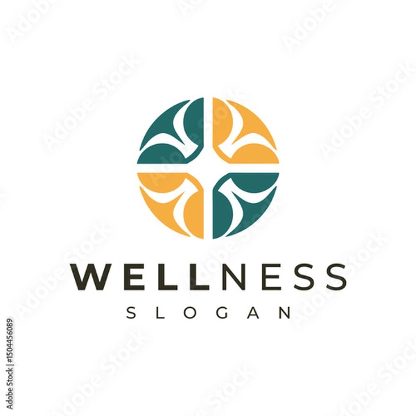 Obraz Modern Wellness Logo with Abstract Circle for Spa and Health