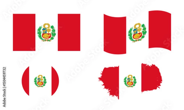 Fototapeta Peru flag in different shapes