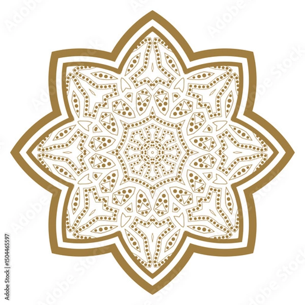 Obraz Mandala. Ethnicity round ornament. Ethnic style. Elements for invitation card. Oriental circular pattern, lace background. Cards,brochures,covers. Arabic, Islamic,asian, indian native african motifs.
