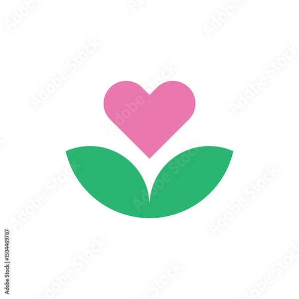Obraz love flower logo icon vector